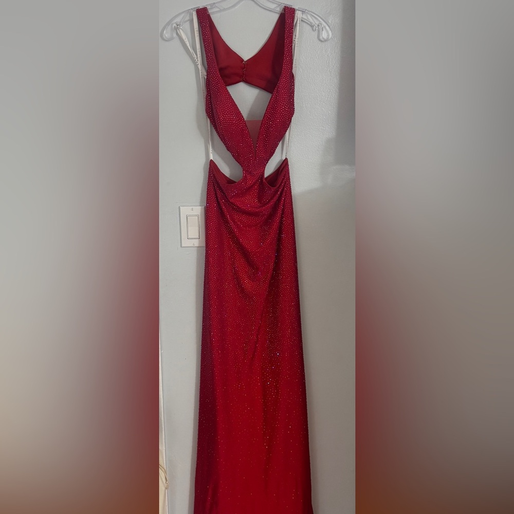 Red Backless Wedding or Prom Gown
